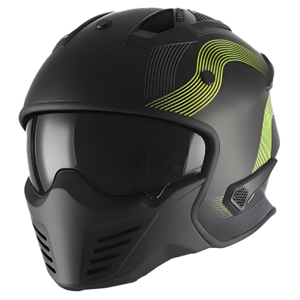 Helm Bruzano Mat Zwart + Fluor