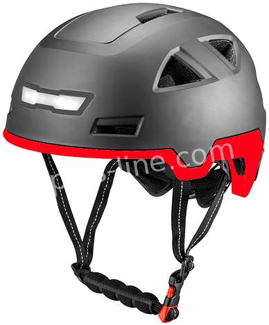 Helm E-City Glans Zwart + Rood (Speed Pedelec) +Gratis Oorpads Netto Prijs