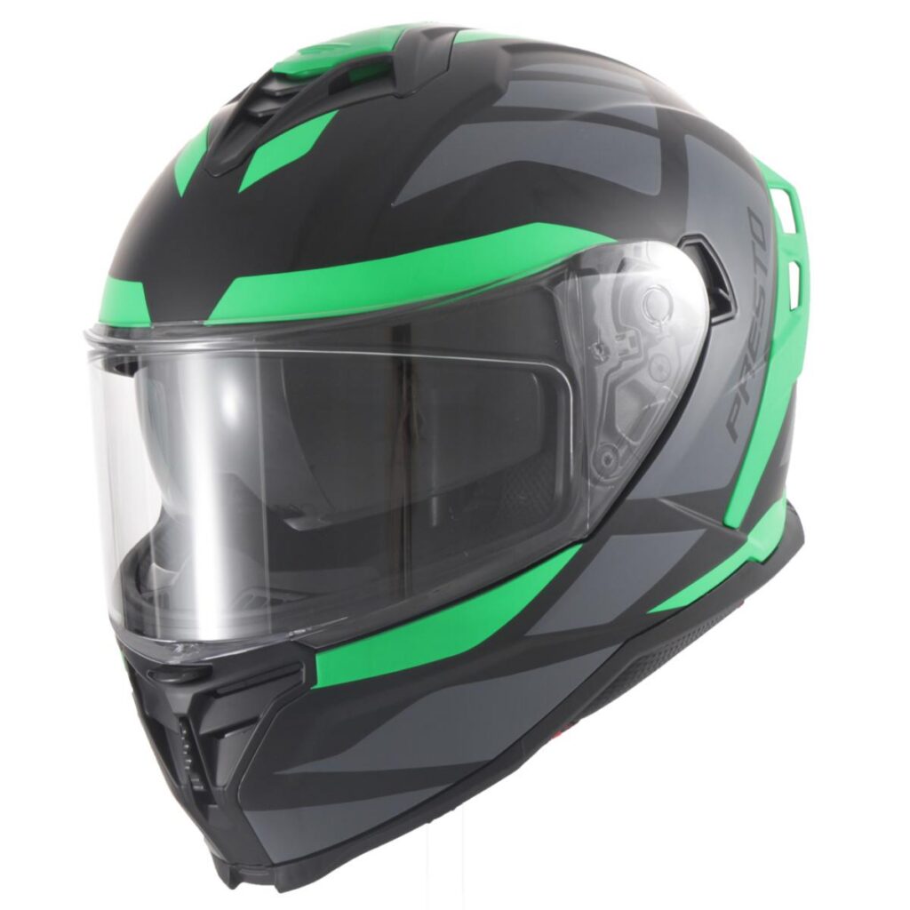 Helm Presto Integraal + Zonnevizier Mat Groen/Zwart