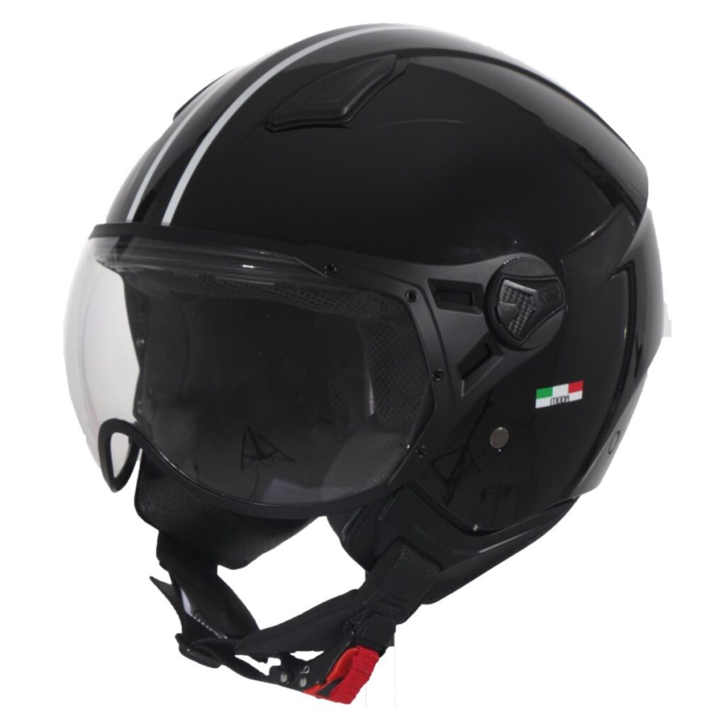 Helm Jet Moda Glans Zwart + Zwarte Voering
