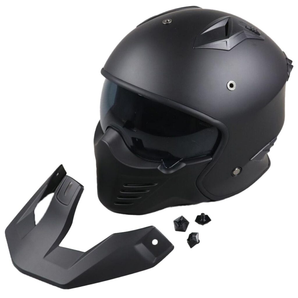 Helm Jet Bruzano Mat Zwart + Peak