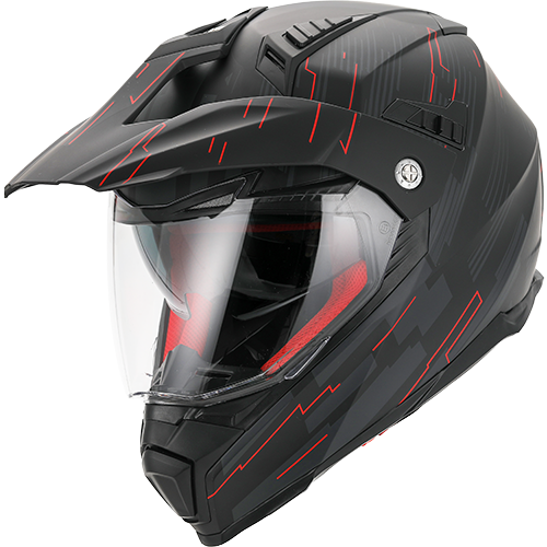 Helm Crosshelm Met Vizier Molino Mat Zwart/Rood