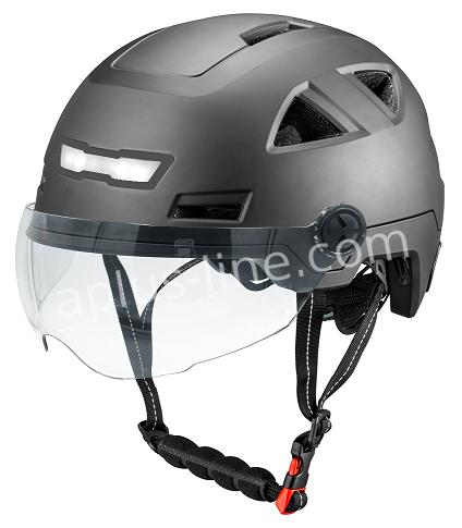 Helm E-Light Met Vizier Mat Zwart (Speed Pedelec) +Gratis Oorpads