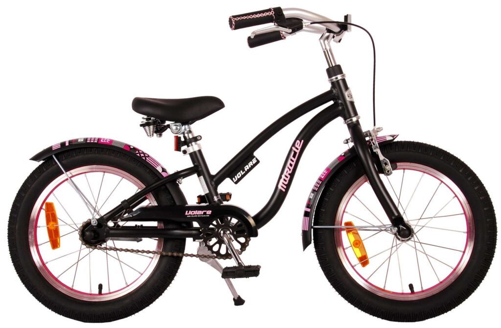 Volare Miracle Cruiser Kinderfiets – Meisjes- 16 inch – Mat Zwart – Prime Collection