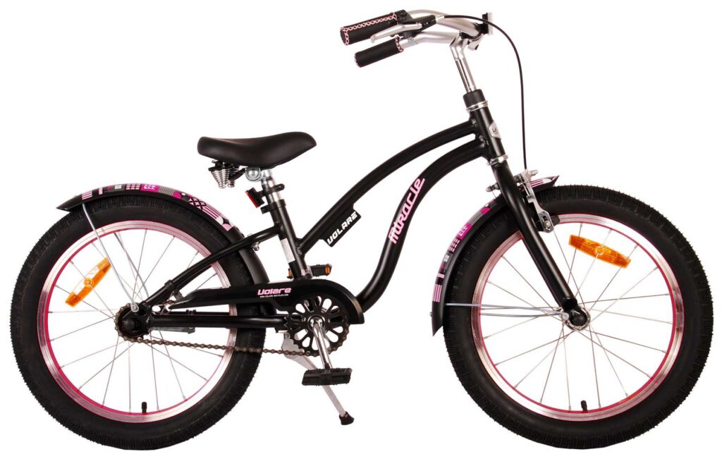 Volare Miracle Cruiser Kinderfiets – Meisjes – 18 inch – Mat Zwart – Prime Collection