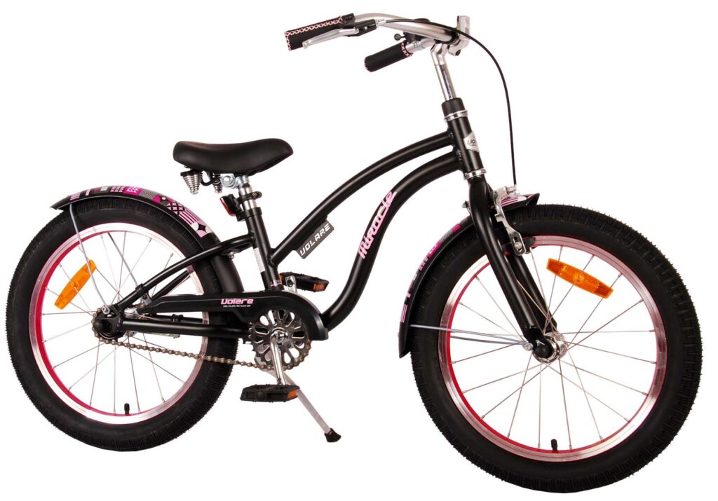 Volare Miracle Cruiser Kinderfiets – Meisjes – 18 inch – Mat Zwart – Prime Collection