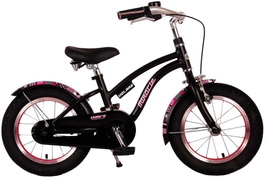 Volare Miracle Kinderfiets – Meisjes – 14 inch – Mat Zwart – Prime Collection