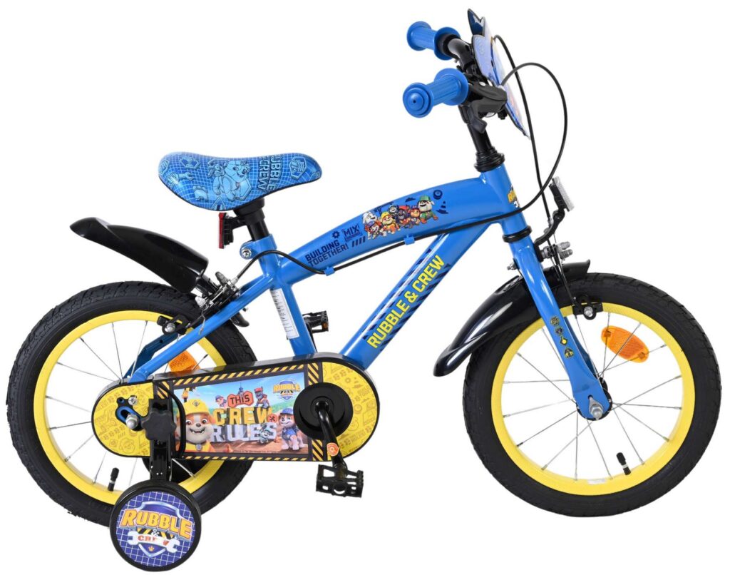 Paw Patrol -Rubble & Crew Kinderfiets – Jongens – 14 inch – Blauw – Twee handremmen