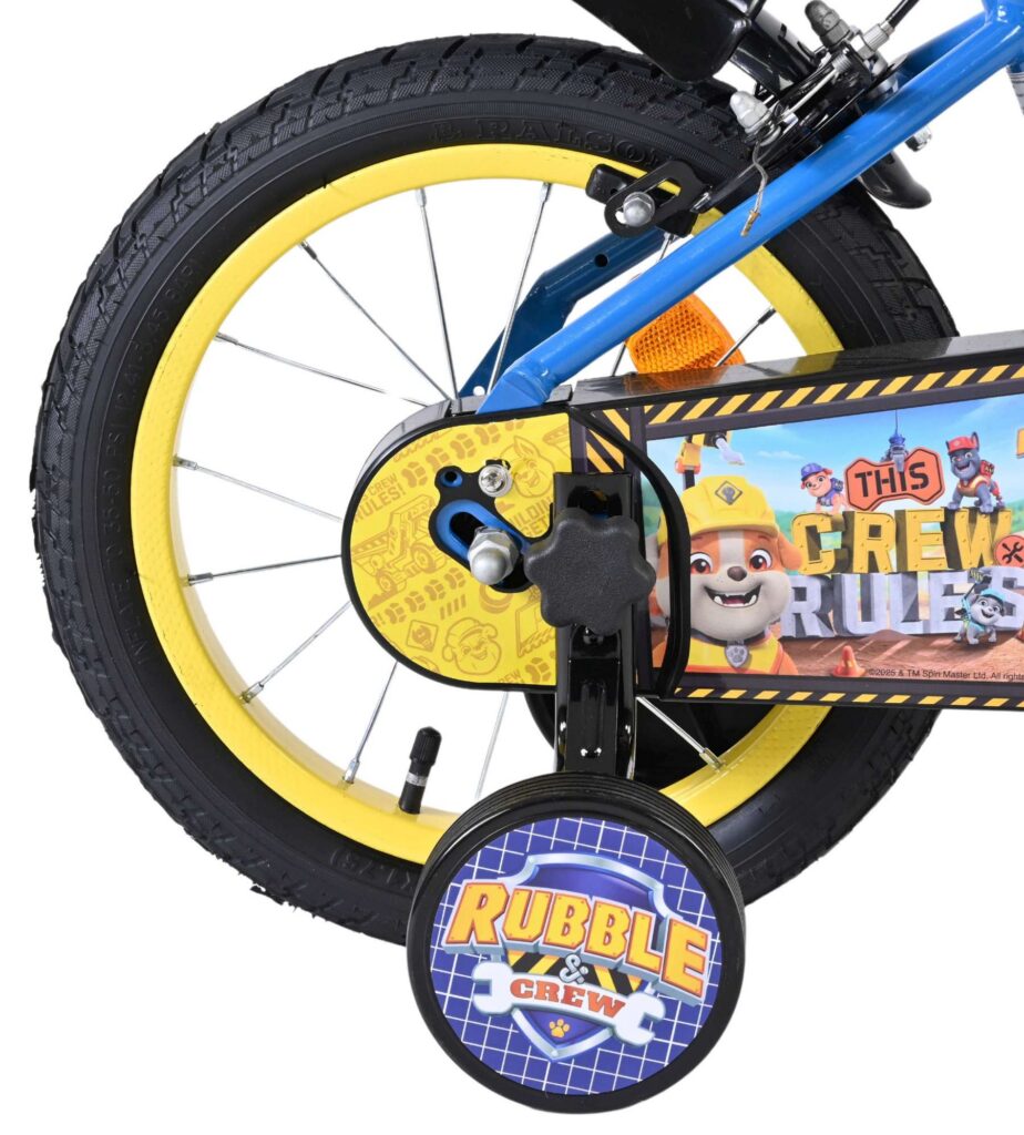 Paw Patrol -Rubble & Crew Kinderfiets – Jongens – 14 inch – Blauw – Twee handremmen