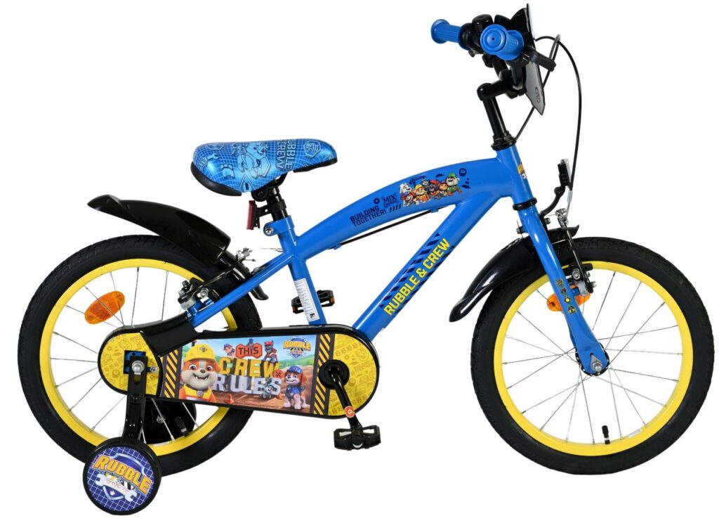 Paw Patrol -Rubble & Crew Kinderfiets – Jongens – 16 inch – Blauw – Twee handremmen