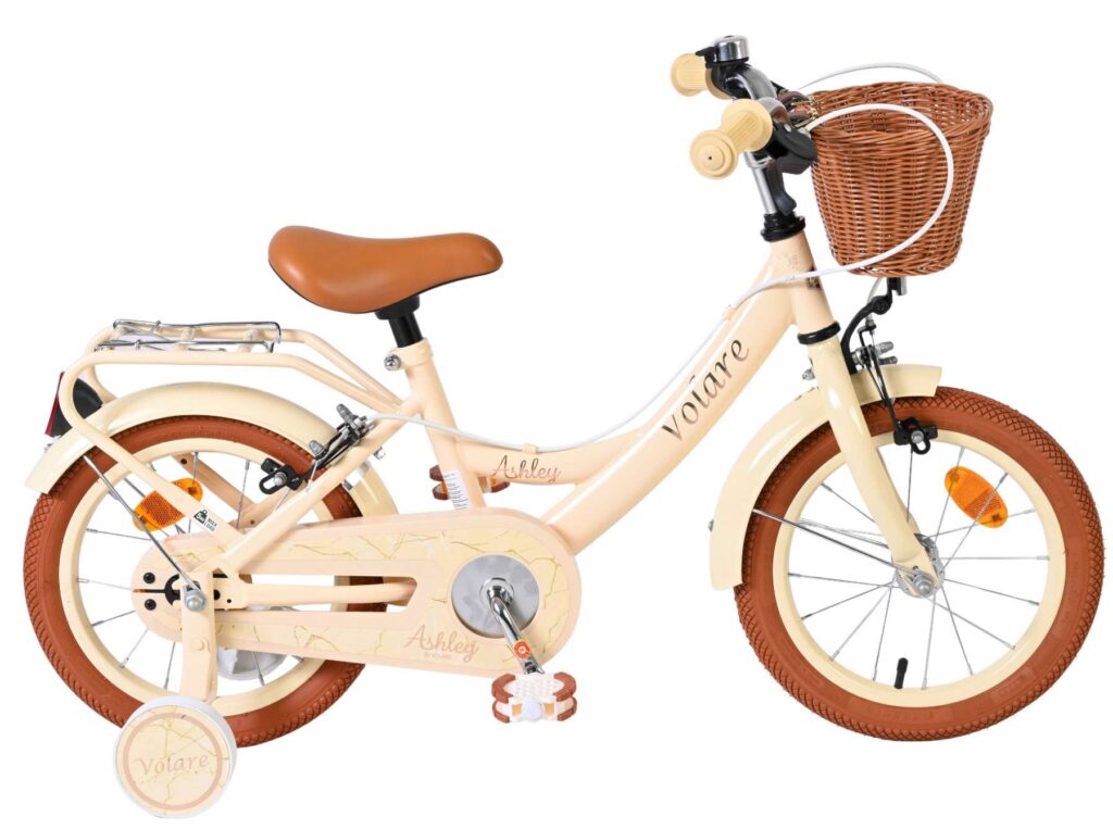 Volare Ashley Kinderfiets – Meisjes – 14 inch – Creme – Twee Handremmen