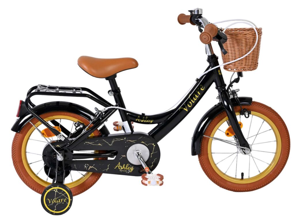Volare Ashley Kinderfiets – Meisjes – 14 inch – Zwart – Twee Handremmen