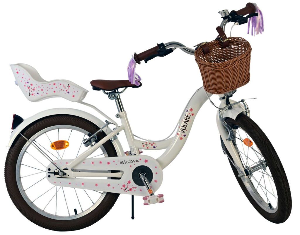 Volare Blossom Kinderfiets – Meisjes – 18 inch – Wit – Twee handremmen