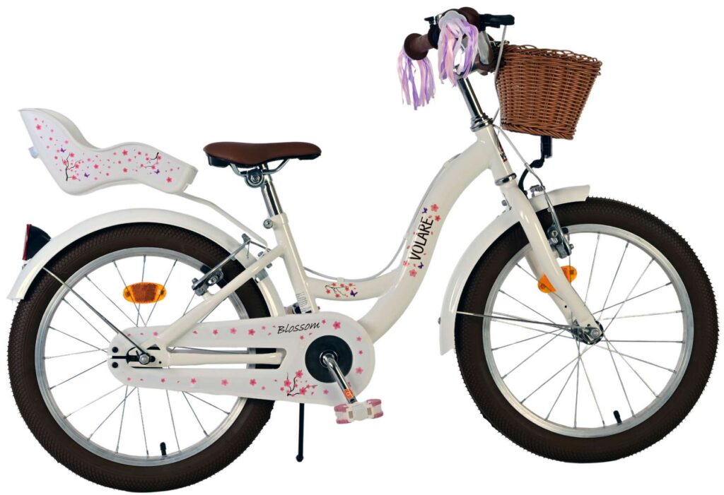 Volare Blossom Kinderfiets – Meisjes – 18 inch – Wit – Twee handremmen