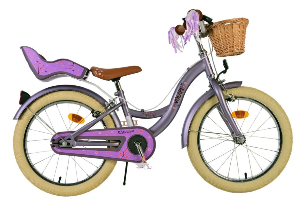 Volare Blossom Kinderfiets – Meisjes – 18 inch – Paars – Twee Handremmen