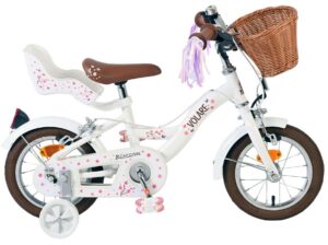Volare Blossom Kinderfiets – Meisjes – 12 inch – Wit – Twee handremmen
