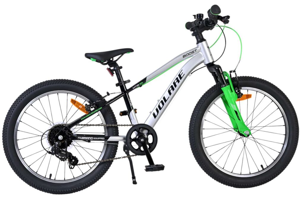 Volare Boost Kinderfiets – 20 inch – Zilver Groen – 7 versnellingen