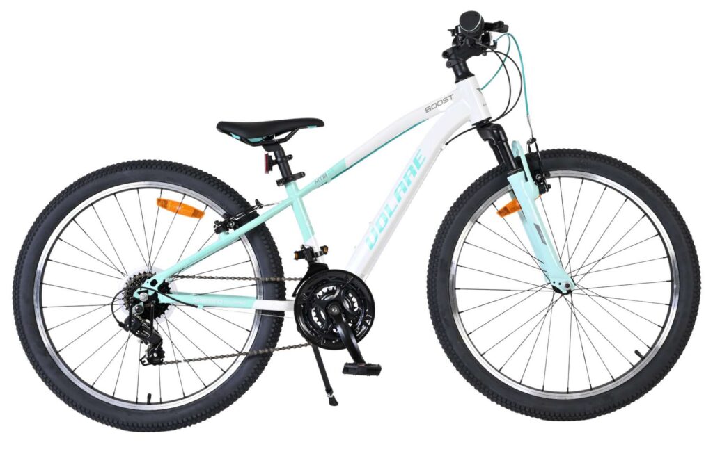 Volare Boost Kinderfiets – 24 inch – Wit Mintgroen – 21 versnellingen