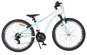 Volare Boost Kinderfiets – 24 inch – Wit/Mintgroen – 21 Speed