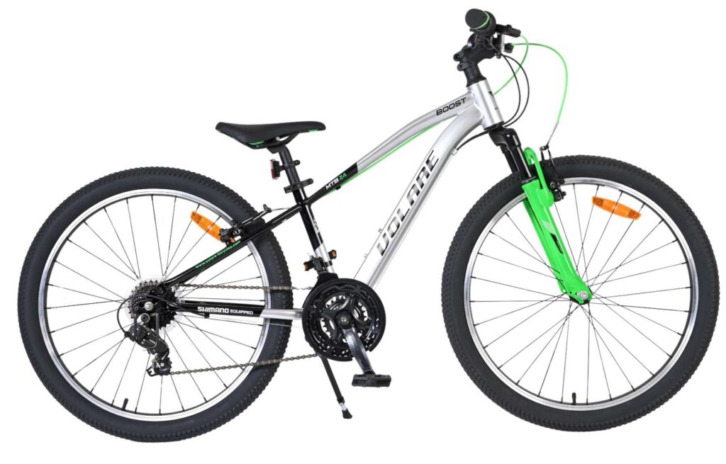 Volare Boost Kinderfiets – 24 inch – Zilver Groen – 21 versnellingen