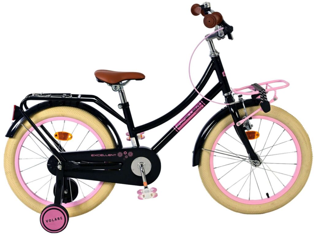 Volare Excellent Kinderfiets – Meisjes -18 inch – Zwart – 95% afgemonteerd
