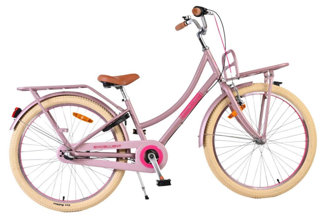 Volare Excellent Kinderfiets – Meisjes – 24 inch – Mat Roze- Shimano Nexus 3 versnellingen