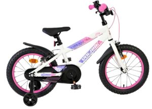 Volare Lily Kinderfiets – Meisjes – 16 inch – Wit Roze Paars – Twee Handremmen