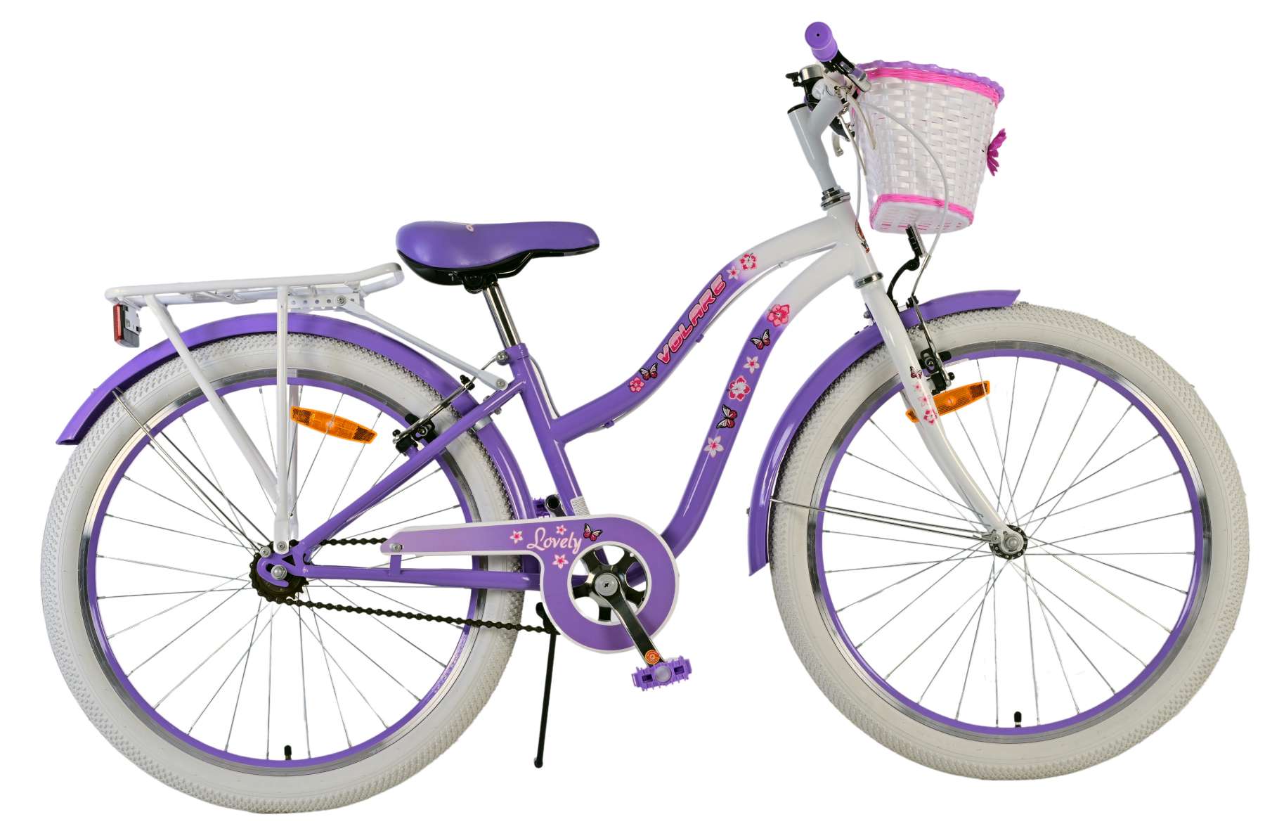 Volare Lovely Kinderfiets – Meisjes – 24 inch – Paars – Twee handremmen