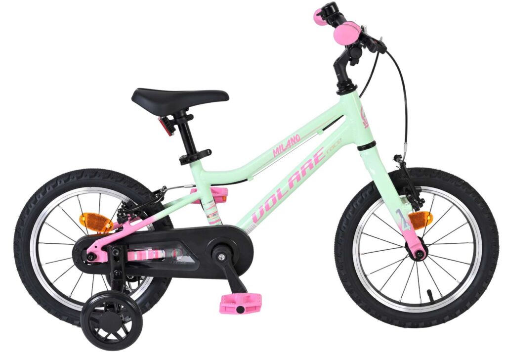 Volare Milano Kinderfiets – Meisjes – 14 inch – Mintgroen – Twee handremmen