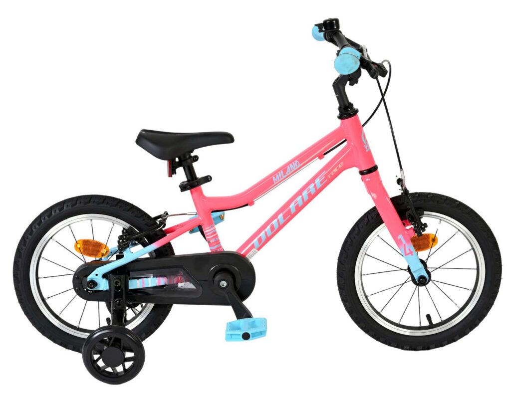 Volare Milano Kinderfiets – Meisjes – 14 inch – Roze – Twee handremmen