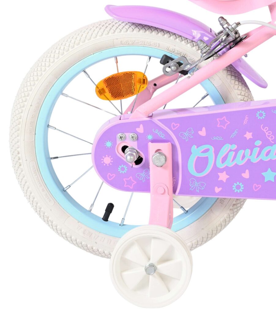 Volare Olivia Kinderfiets – Meisjes – 14 inch – Roze – Twee Handremmen