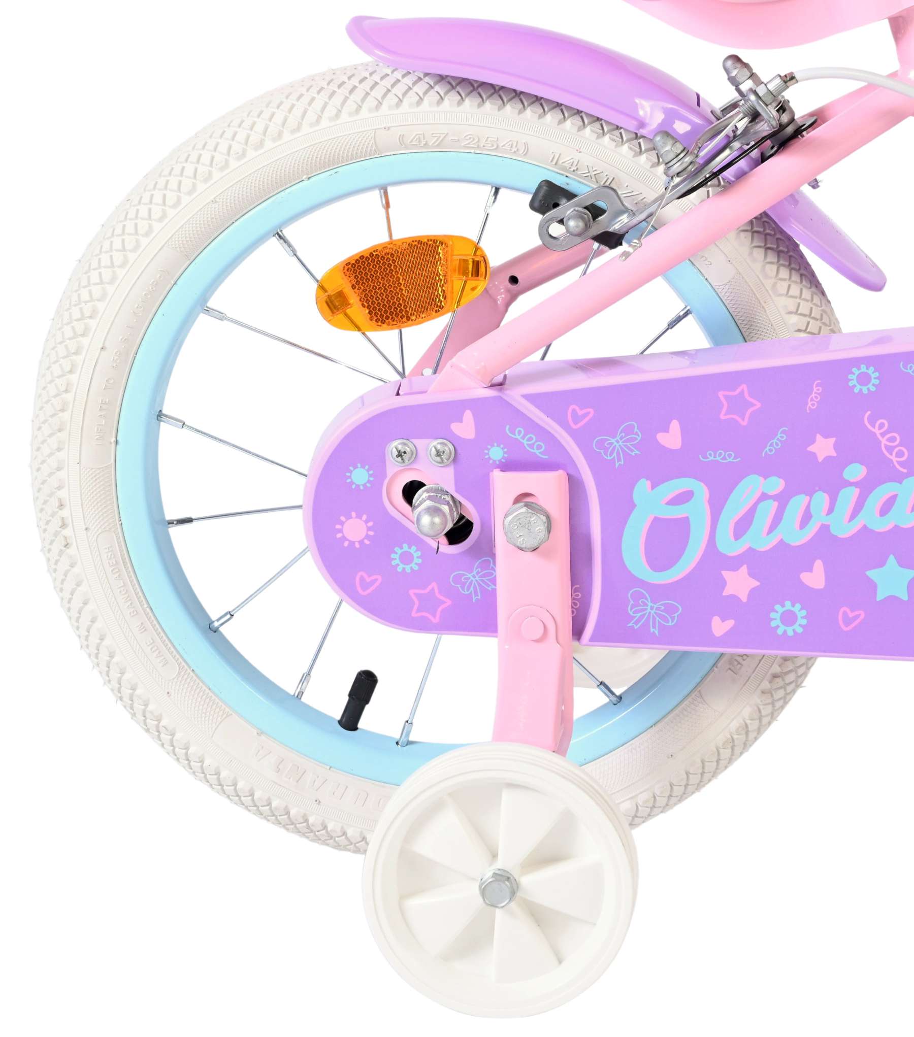 Volare Olivia Kinderfiets – Meisjes – 14 inch – Roze – Twee Handremmen