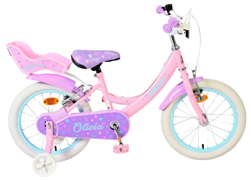Volare Olivia Kinderfiets – Meisjes – 16 inch – Roze – Twee Handremmen