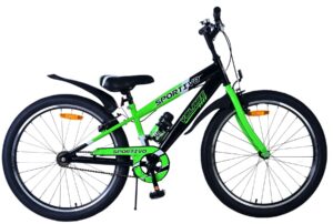 Volare Sportivo Kinderfiets – Jongens – 24 inch – Zwart Groen – Twee Handremmen