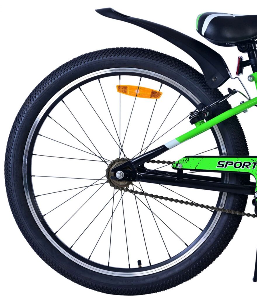 Volare Sportivo Kinderfiets – Jongens – 24 inch – Zwart Groen – Twee Handremmen