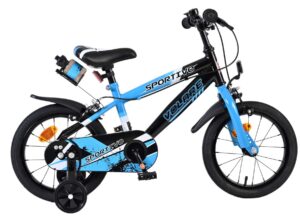 Volare Sportivo Kinderfiets – Jongens – 14 inch – Blauw Zwart – Twee Handremmen