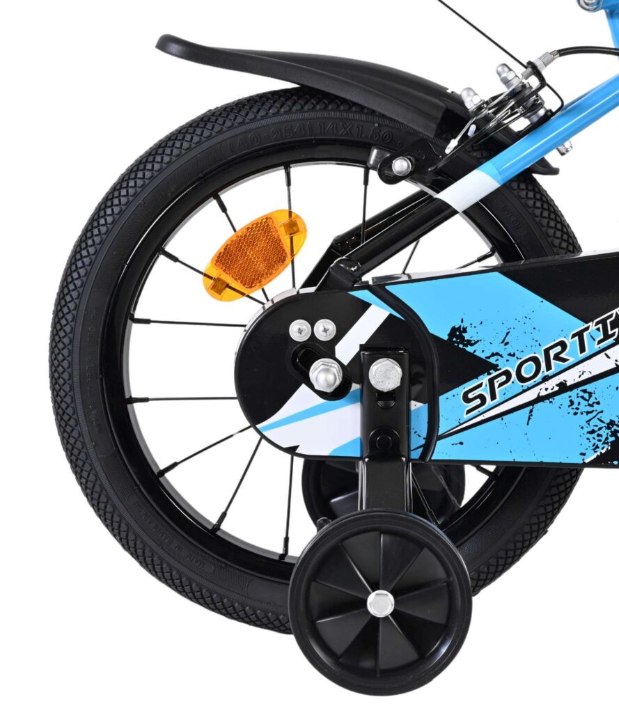 Volare Sportivo Kinderfiets – Jongens – 14 inch – Blauw Zwart – Twee Handremmen