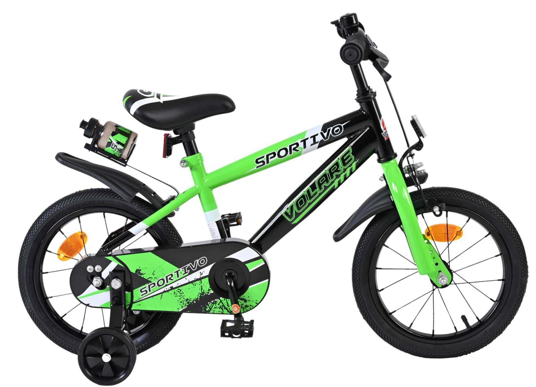 Volare Sportivo Kinderfiets – Jongens – 14 inch – Groen Zwart