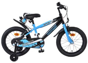 Volare Sportivo Kinderfiets – Jongens – 16 inch – Blauw Zwart – Twee Handremmen