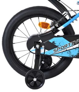 Volare Sportivo Kinderfiets - Jongens - 16 inch - Blauw Zwart - Twee Handremmen