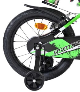 Volare Sportivo Kinderfiets - Jongens - 16 inch - Groen Zwart - Twee Handremmen