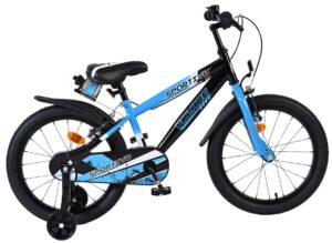 Volare Sportivo Kinderfiets – Jongens – 18 inch – Blauw Zwart – Twee Handremmen