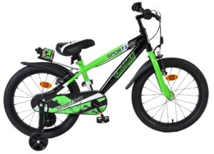 Volare Sportivo Kinderfiets – Jongens – 18 inch – Groen Zwart – Twee Handremmen