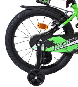 Volare Sportivo Kinderfiets - Jongens - 18 inch - Groen Zwart - Twee Handremmen