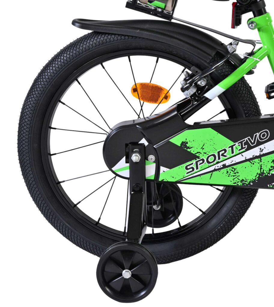 Volare Sportivo Kinderfiets – Jongens – 18 inch – Groen Zwart – Twee Handremmen