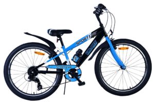 Volare Sportivo Kinderfiets – Jongens – 24 inch – Zwart Blauw – 7 Speed