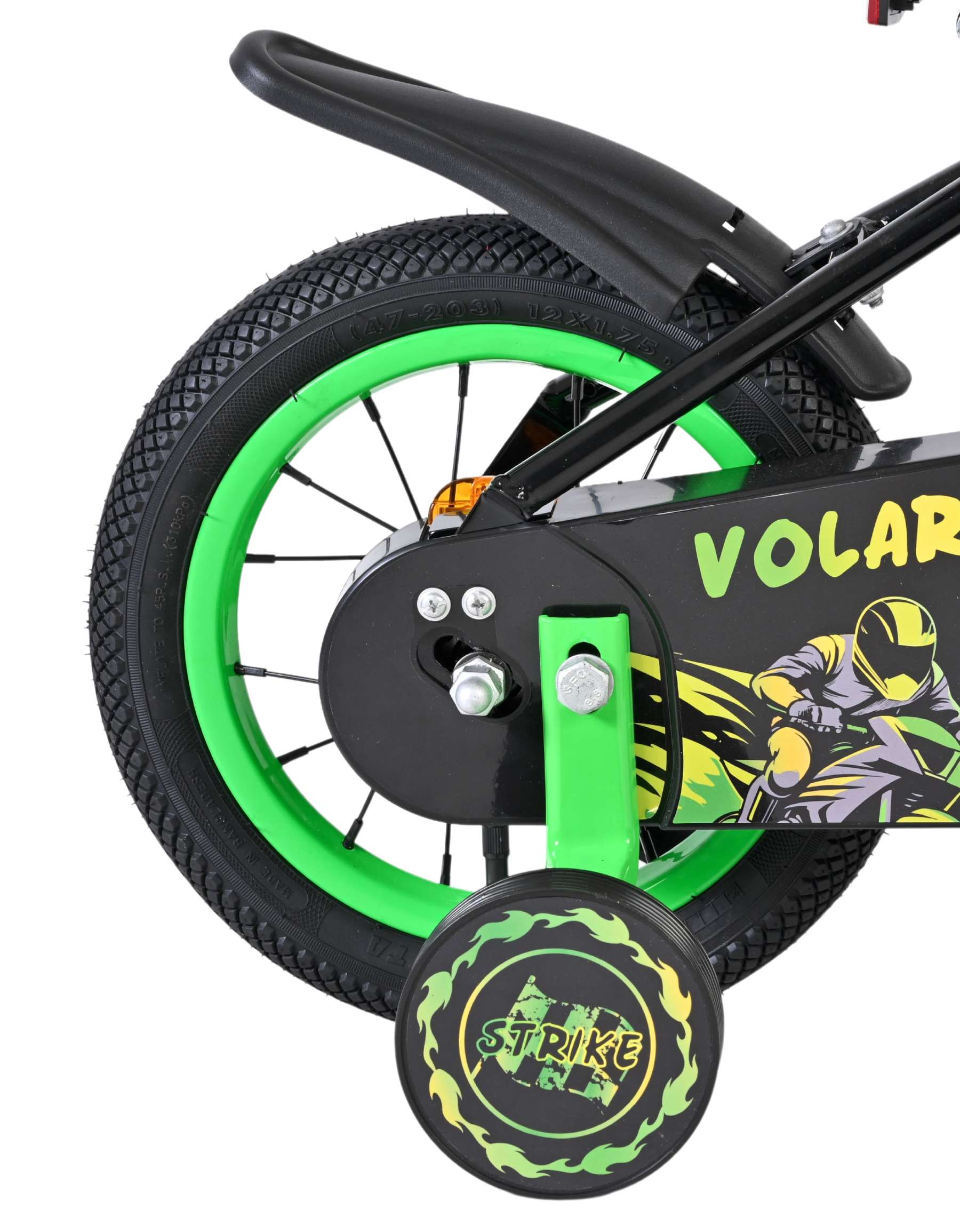Volare Strike Kinderfiets – Jongens – 12 inch – Zwart Groen