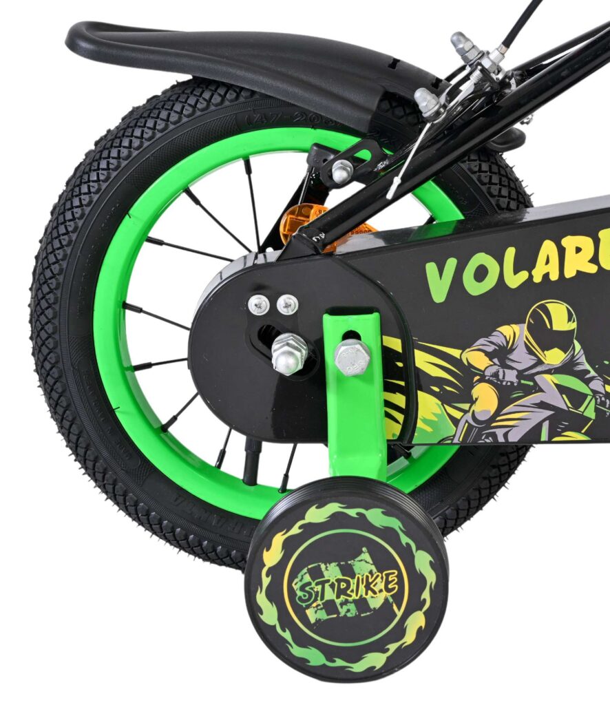 Volare Strike Kinderfiets – Jongens – 12 inch – Zwart Groen – Twee Handremmen