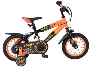 Volare Strike Kinderfiets – Jongens – 12 inch – Zwart Oranje – Twee Handremmen