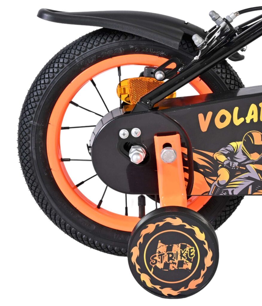 Volare Strike Kinderfiets – Jongens – 12 inch – Zwart Oranje – Twee Handremmen
